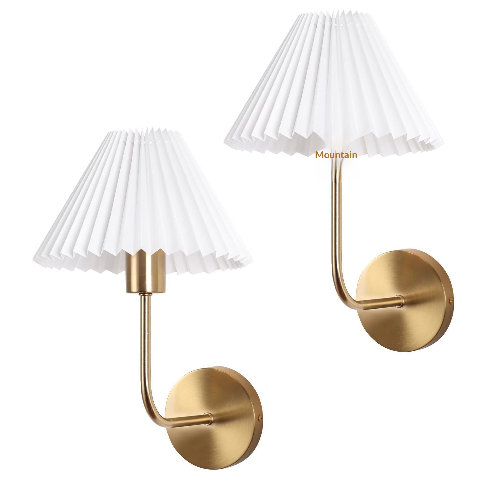 Gold Wall Lamp With Fabric Shade Rechargeable And Dimmable photo 7