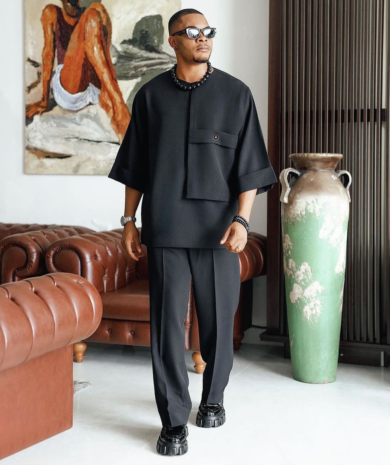 African Men's Ethnic Suit Deep Purple photo 3