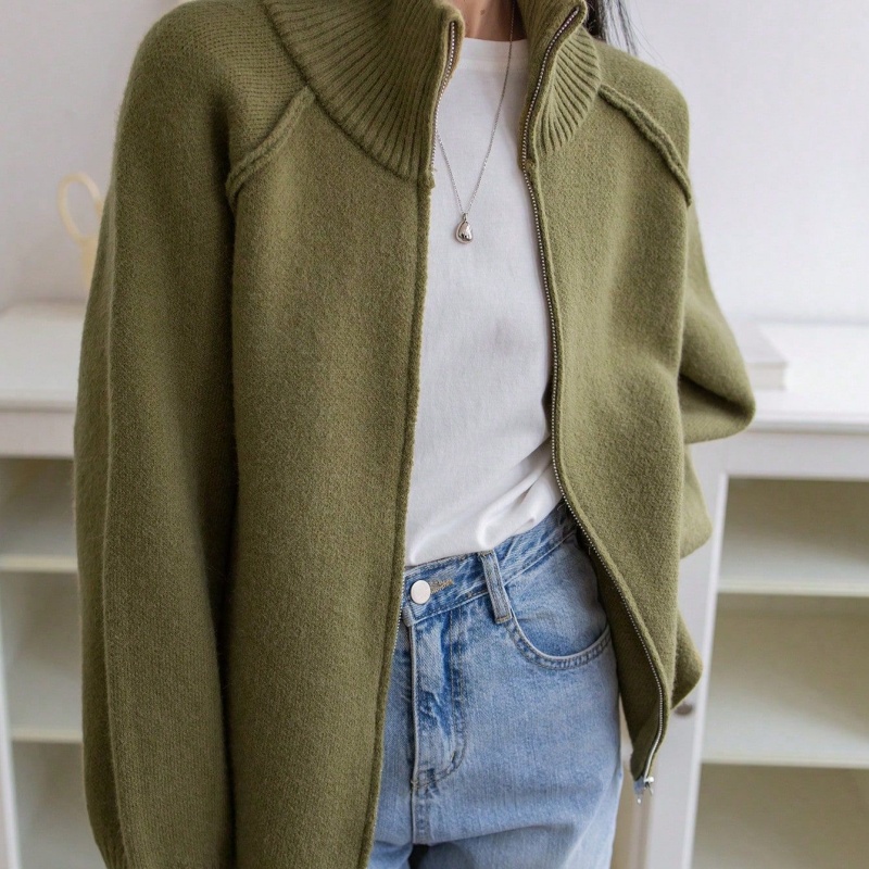 Solid Color Relaxed Style Sweater Coat photo 1
