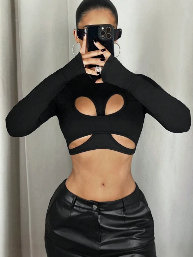 New Y2K Hollow-out Crop Top photo 6