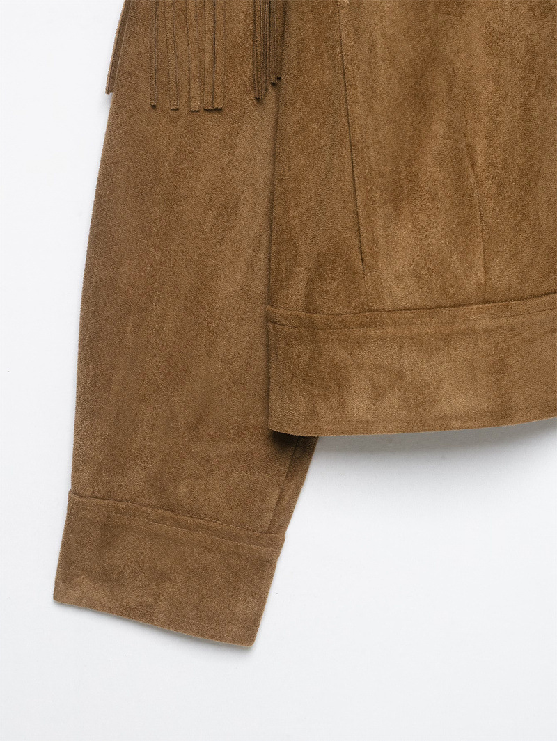 Women's Suede Tassel Jacket Coat photo 6