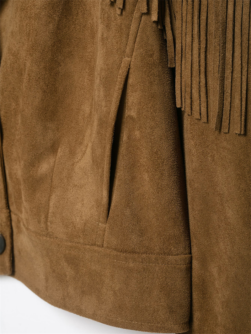 Women's Suede Tassel Jacket Coat photo 2