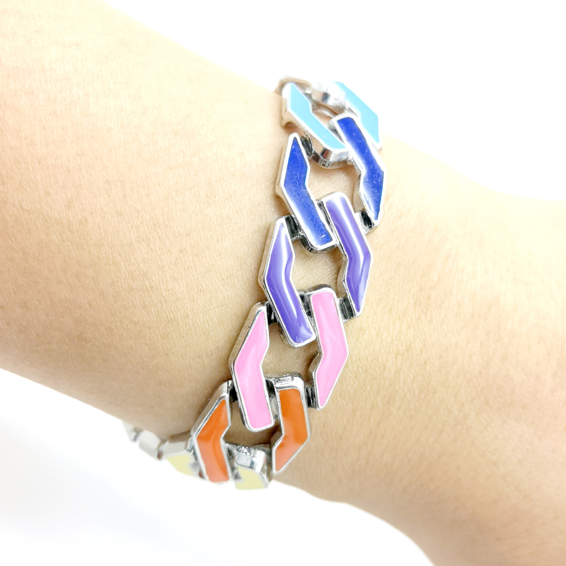 Cuban-link Enamel Bracelet For Hip-hop And Streetwear Enthusiasts In Europe And America photo 5