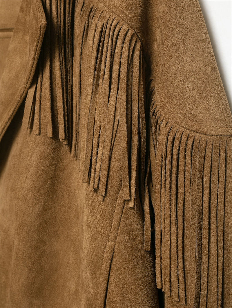 Women's Suede Tassel Jacket Coat photo 3