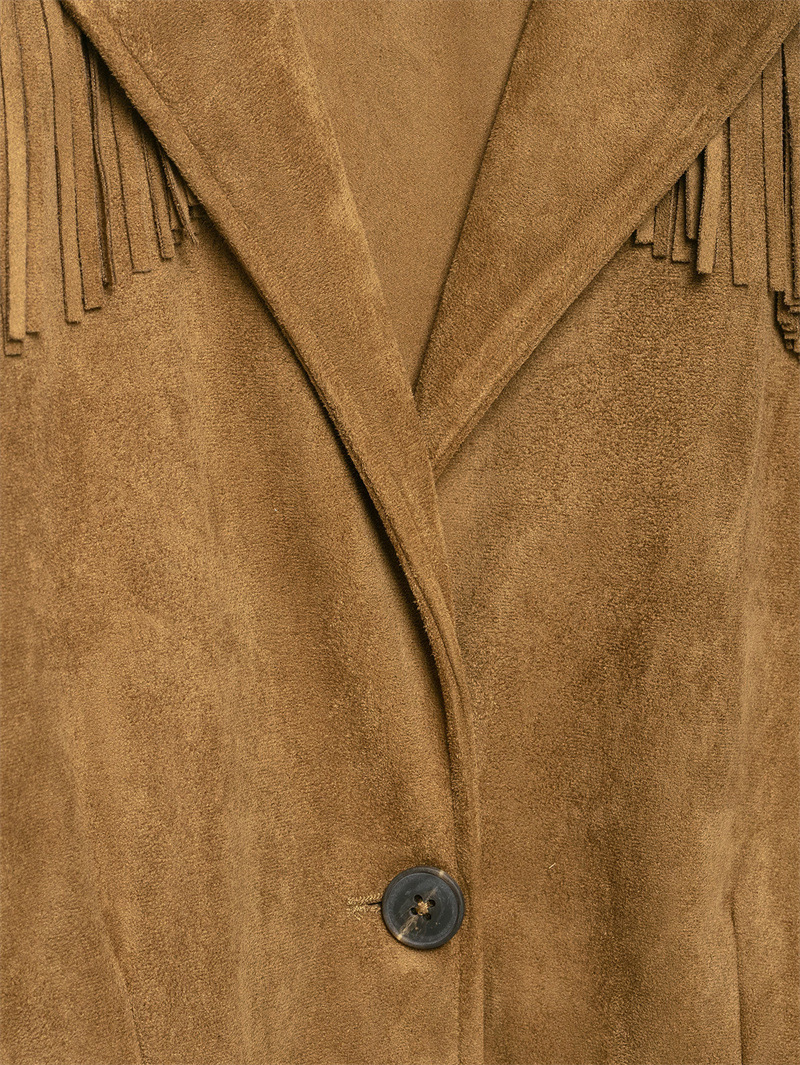 Women's Suede Tassel Jacket Coat photo 5