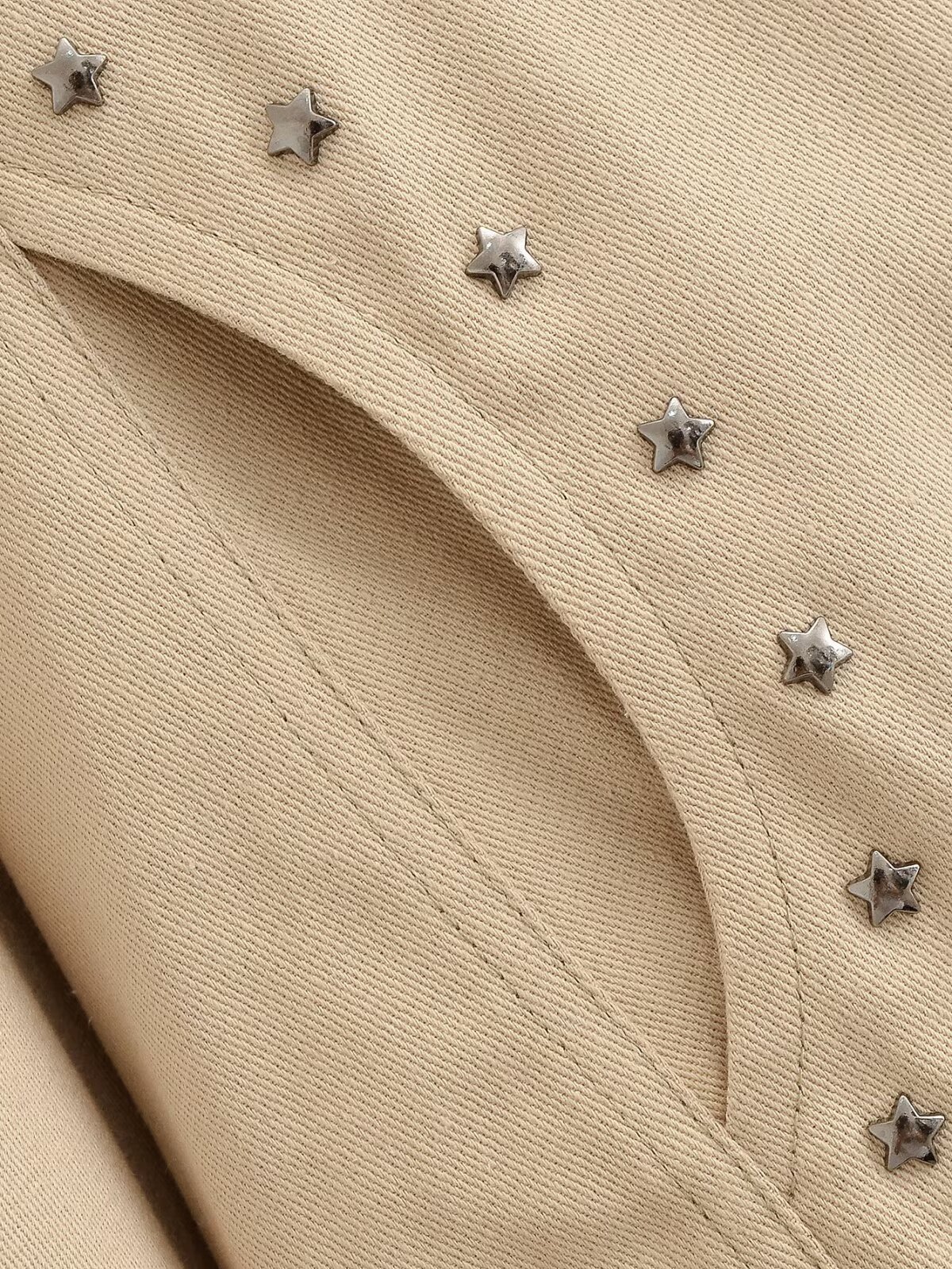 Women's Studded Stand-collar Cropped Jacket photo 5