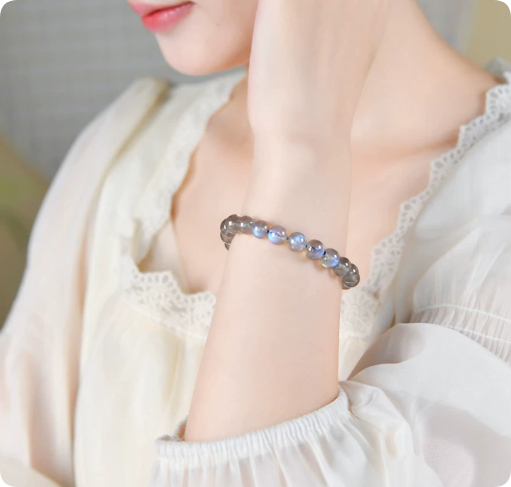 Moonstone Single-ring Buddhist Prayer Beads Crystal Bracelet photo 4