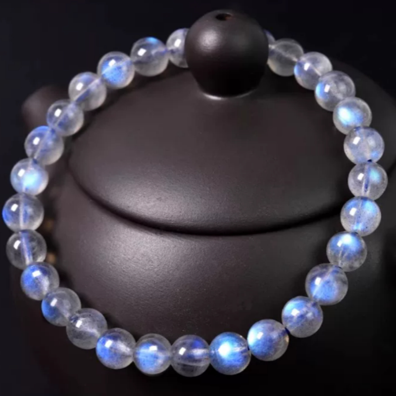 Moonstone Single-ring Buddhist Prayer Beads Crystal Bracelet photo 1