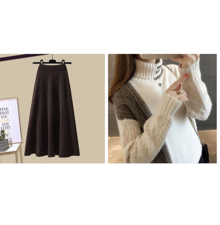 High-waisted A-line Knitted Skirt For Women photo 5