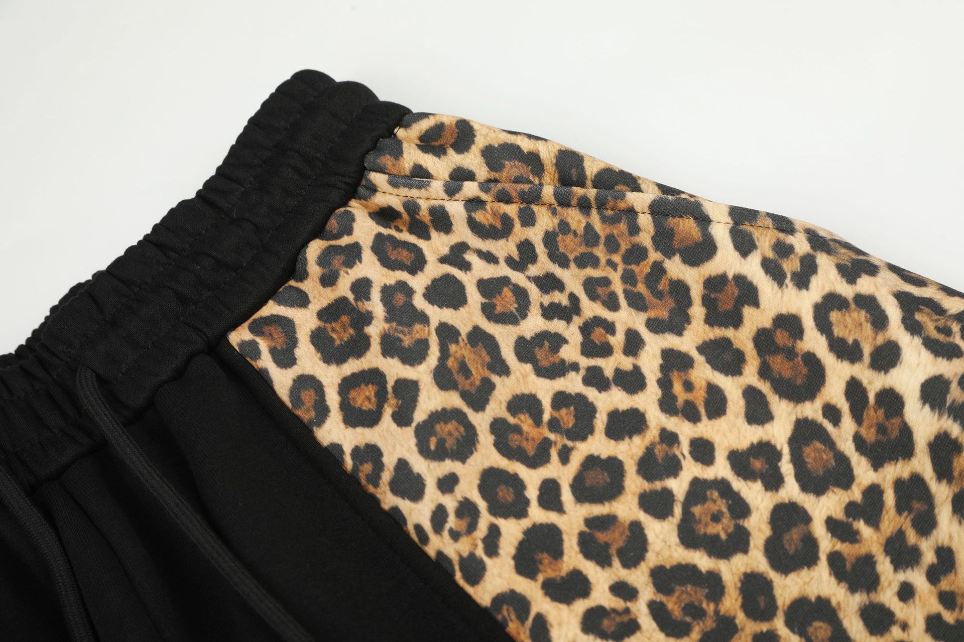 Leopard-print Patchwork Boot-cut Pants Unisex photo 4