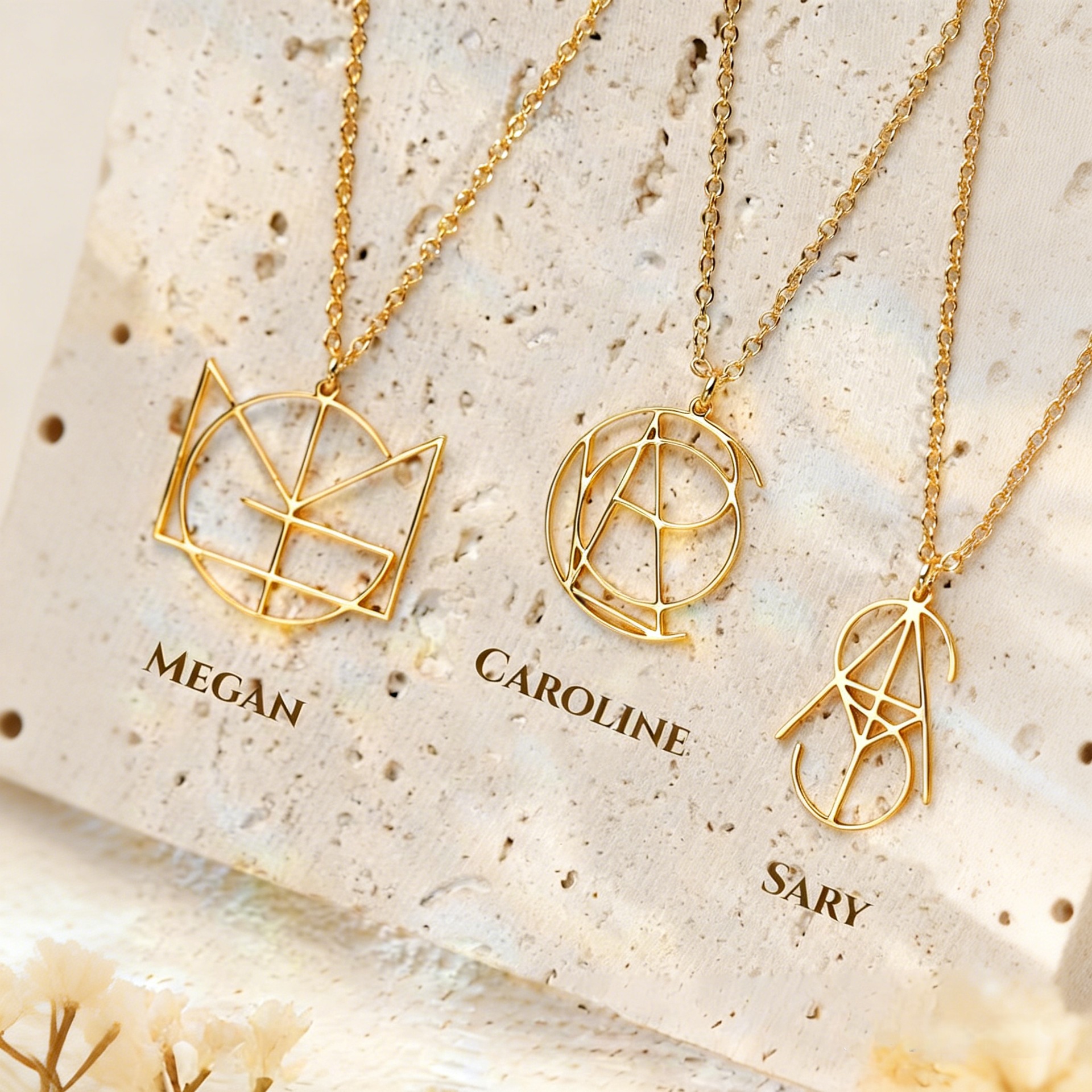 Geometric Lines 18K Gold-plated Pendant Necklace photo 6