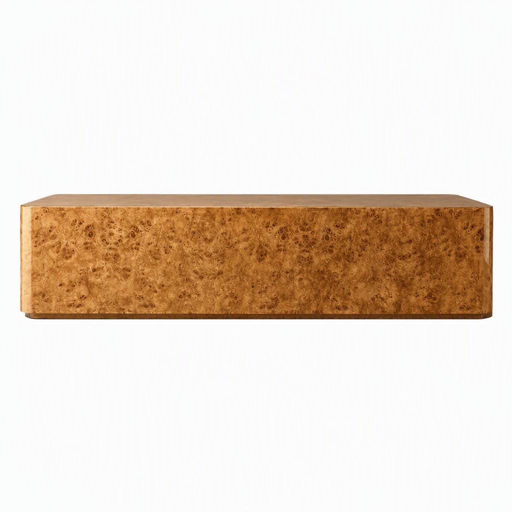 Wabi-sabi-style Solid Wood Burl-top Coffee Table Vintage Multi-functional Storage Tray photo 4