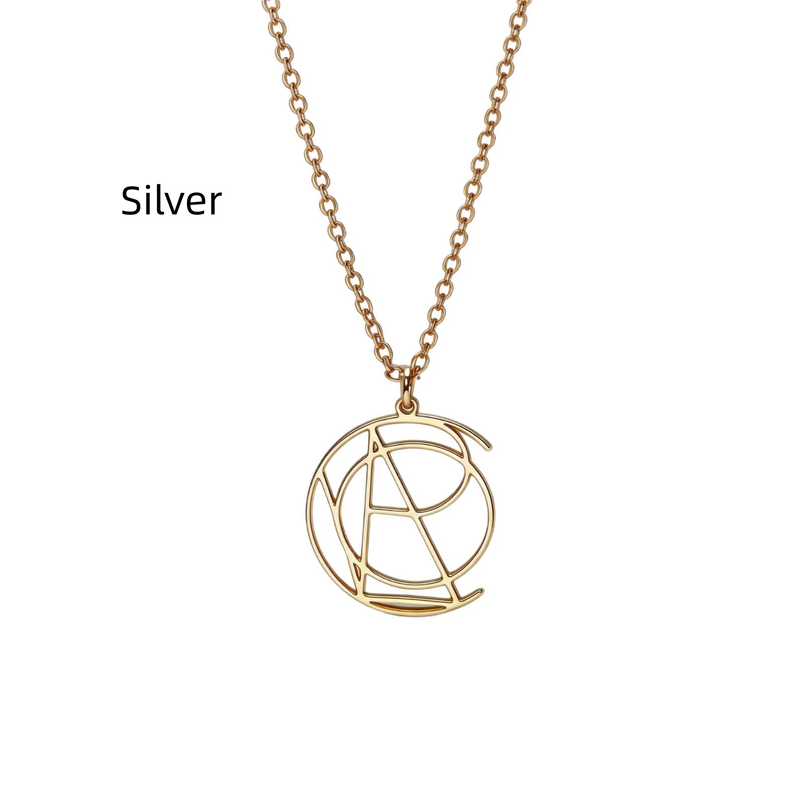 Geometric Lines 18K Gold-plated Pendant Necklace photo 2