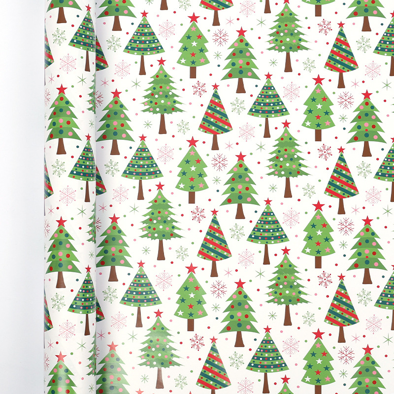 Christmas Tree And Santa Claus Cane Gift Wrapping Paper photo 6