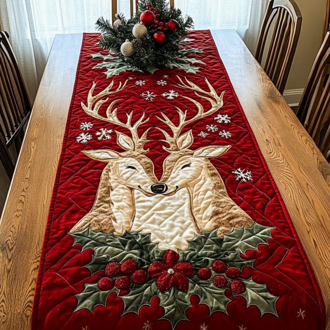 Digital-printed Quilting Table Runner For Living Room And Dining Table Decoration photo 2