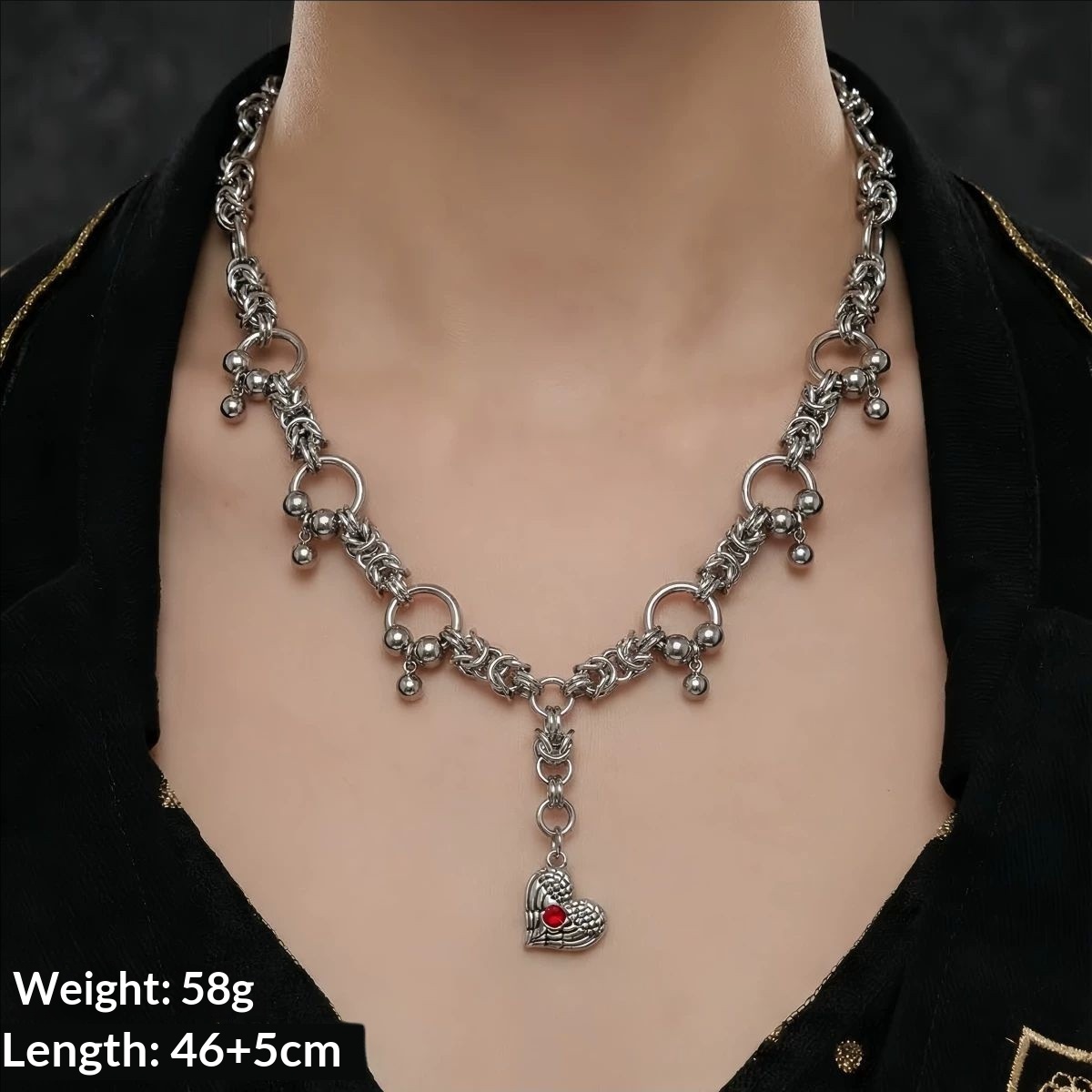 Tassel Heart-shaped Necklace For Men And Women photo 4