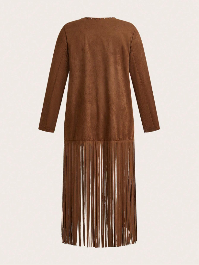 Women's Suede-Fleece Decorated Tassel Casual Jacket photo 5