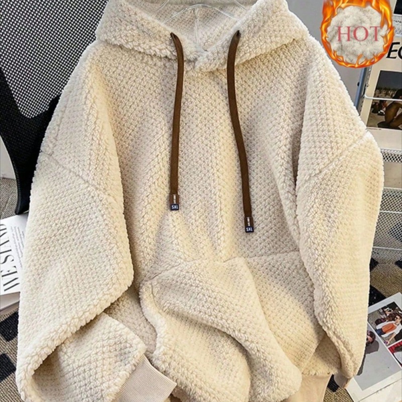 Fashionable Back-pocket Collar Korean-style Hooded Fleece Sweatshirt photo 1