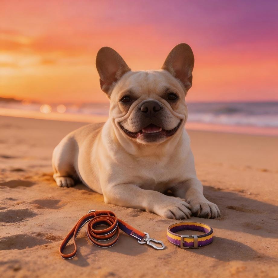 ( M ) Reflective Patterned Leash Set Sunset photo 2