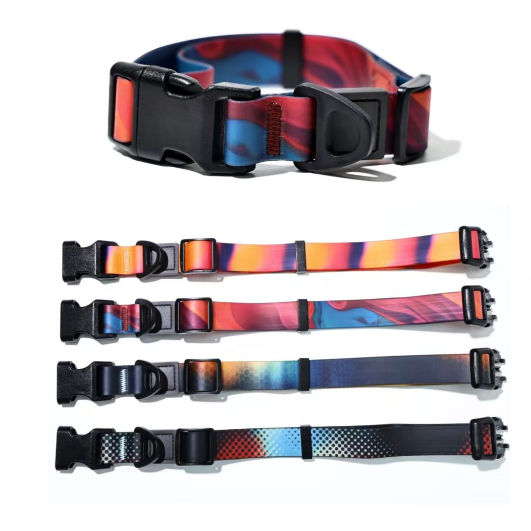 ( S ) Black Abstract Gradient Sublimation Dog Leash Set photo 5