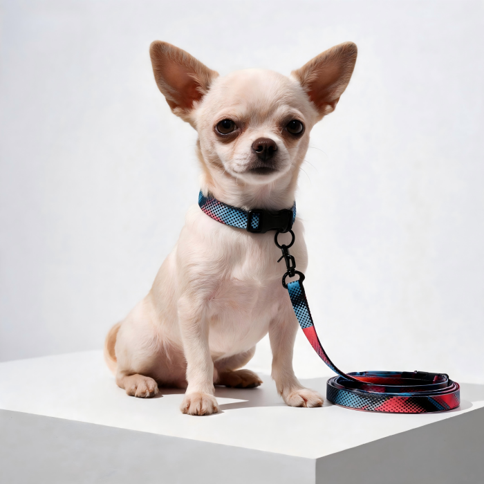 ( S ) Black Abstract Gradient Sublimation Dog Leash Set photo 4