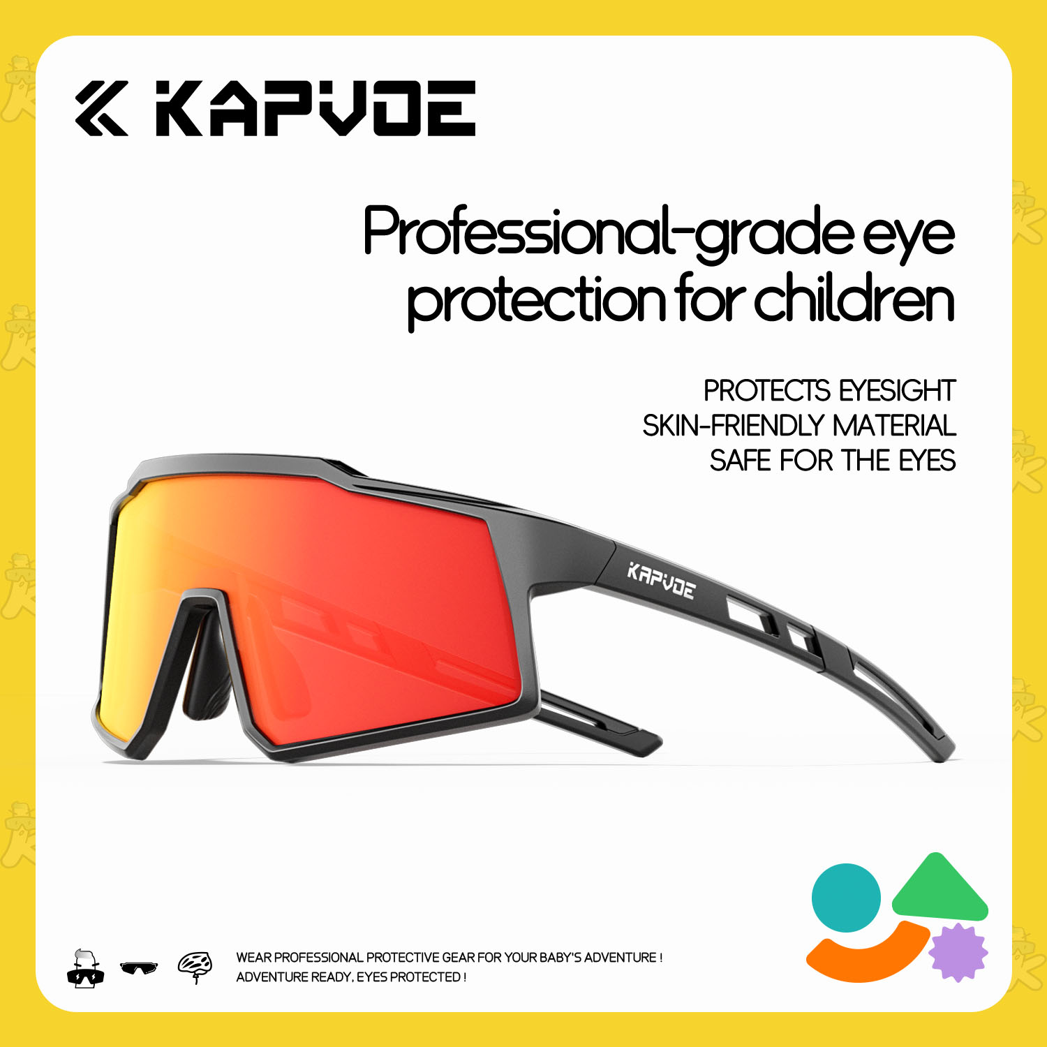 Kapvoe Children's Polarized Cycling Glasses For Teenagers Outdoor Sports And Outdoor Cycling Windproof Goggles photo 1