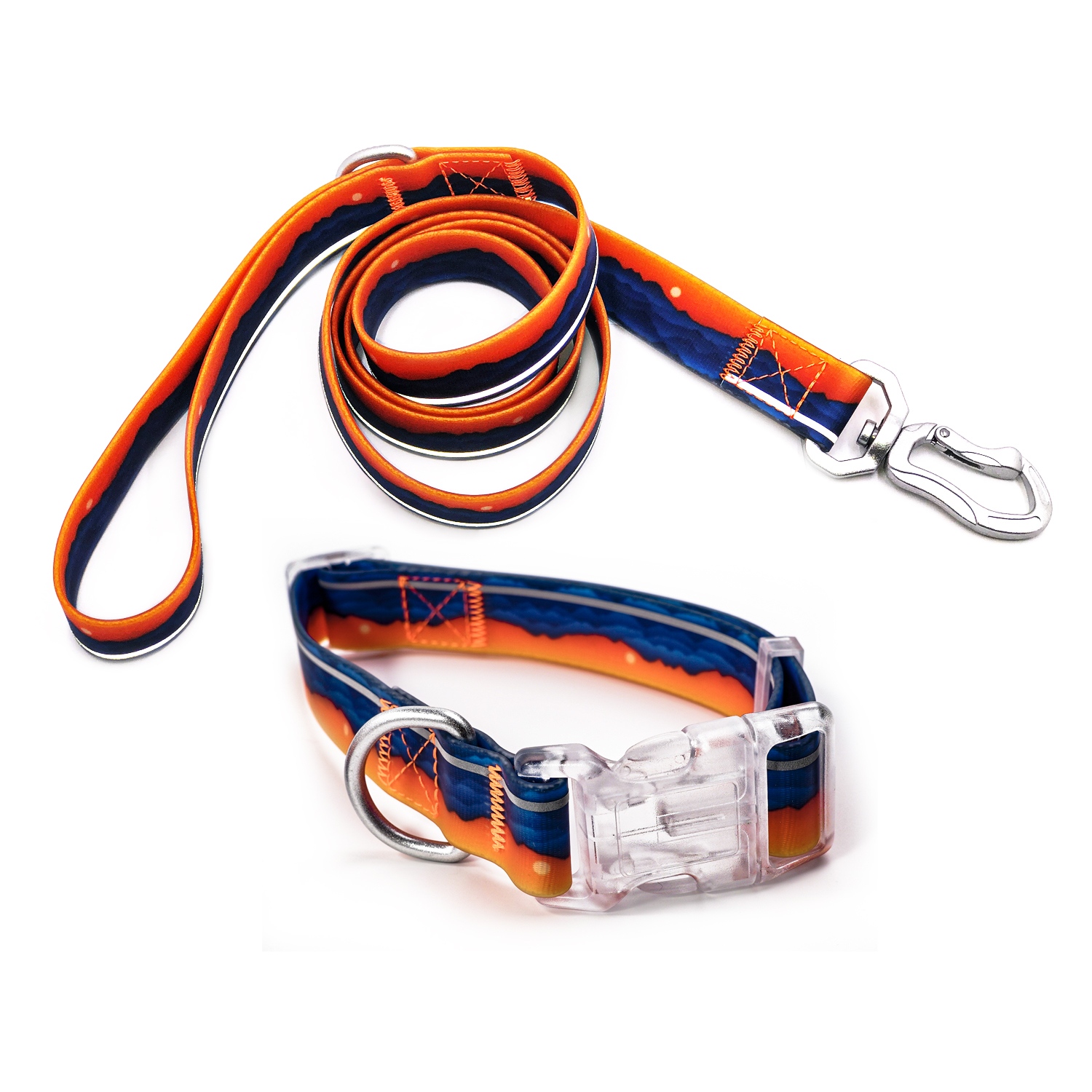 ( M ) Reflective Patterned Leash Set Sunset photo 4
