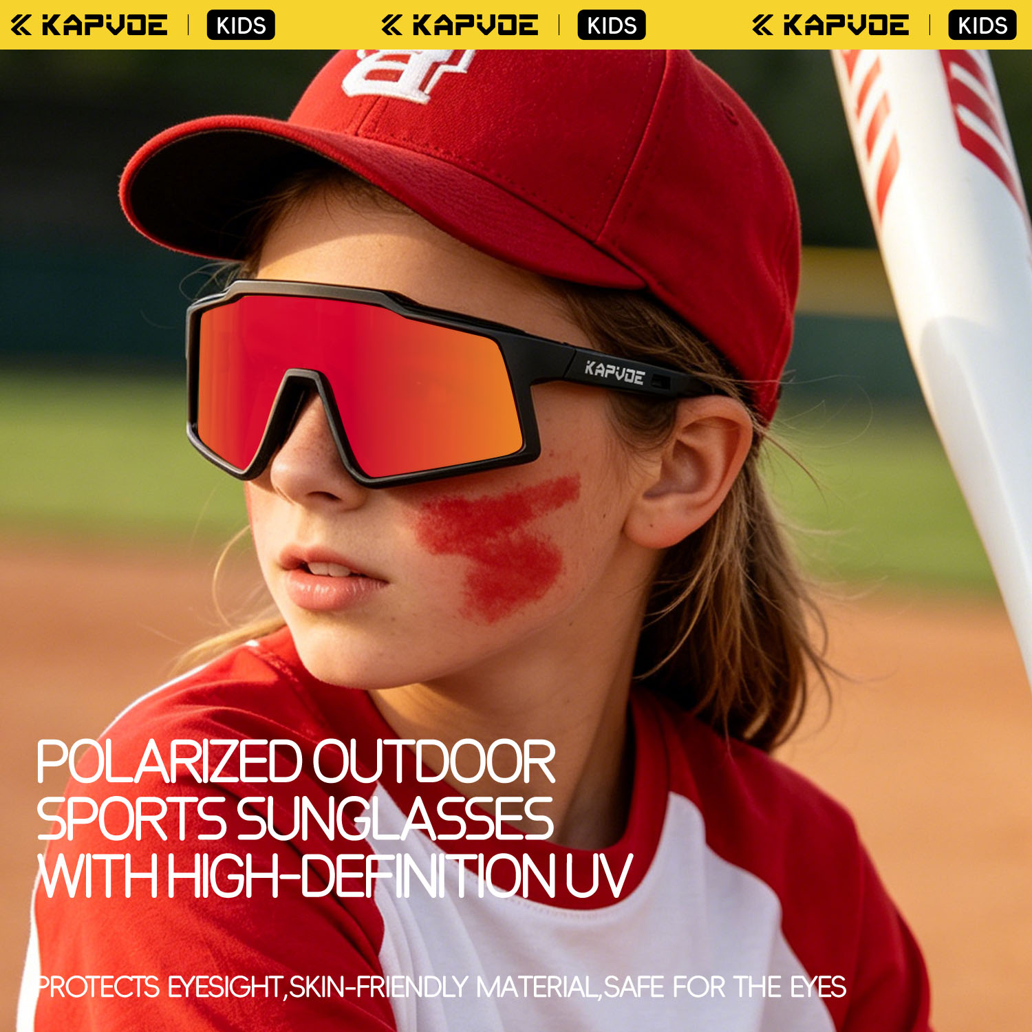 Kapvoe Children's Polarized Cycling Glasses For Teenagers Outdoor Sports And Outdoor Cycling Windproof Goggles photo 3